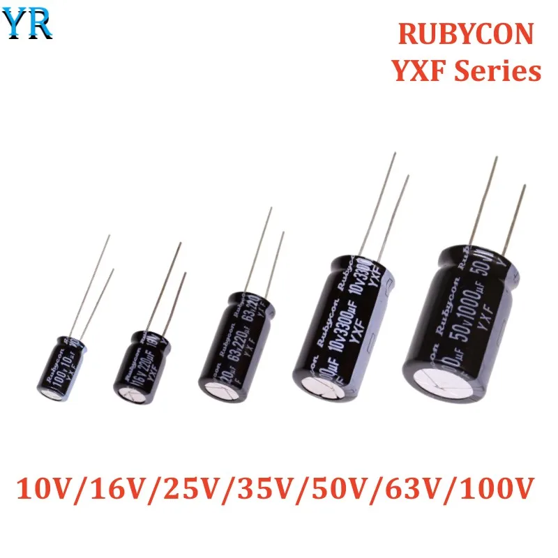 10/20PCS Rubycon Electrolytic Capacitor 10V 16V 25V 35V 50V 63V 100V 1UF 2.2UF 10UF 47UF 100UF 200UF 330UF 470UF 1000UF 2200UF