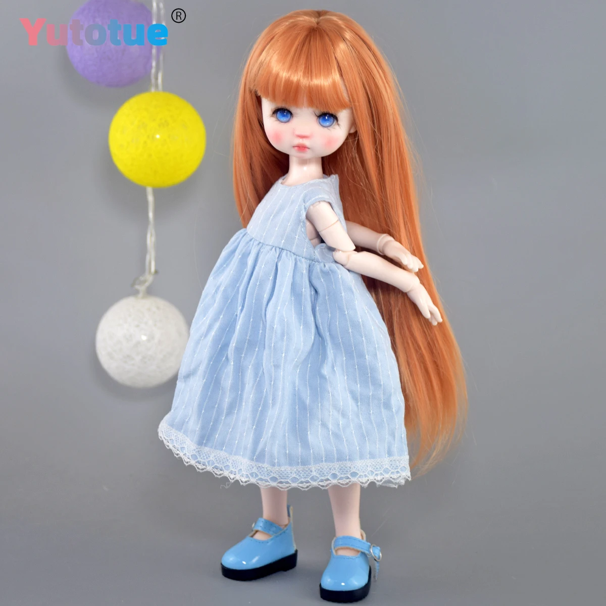 YUTOTUE 12 pollici di altezza carino occhi azzurri ragazza bambola con scarpe eleganti parrucche per capelli lisci set completo giocattolo BJD