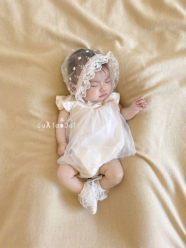 

Newborn Baby Summer Baby Small Month Age Full Moon Centenary Banquet Summer Dress Princess Dress Dress 아기 코스프레