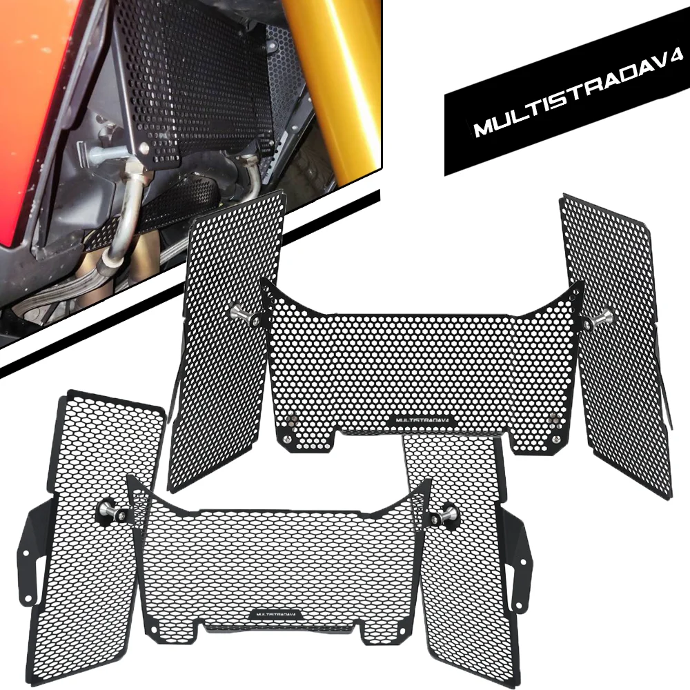 مجموعة حماية مبرد زيت المبرد من الألومنيوم لـ Ducati Multistrada V4 S Sport Rally Pikes Peak 2021-2025 2026 ملحقات الدراجة النارية #1