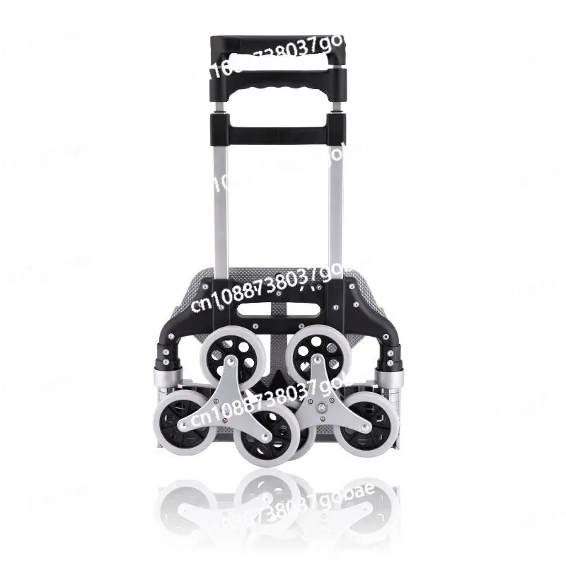 Aluminum alloy wear-resistant triangular wheel stair climbing small cart, foldable portable storage cart
