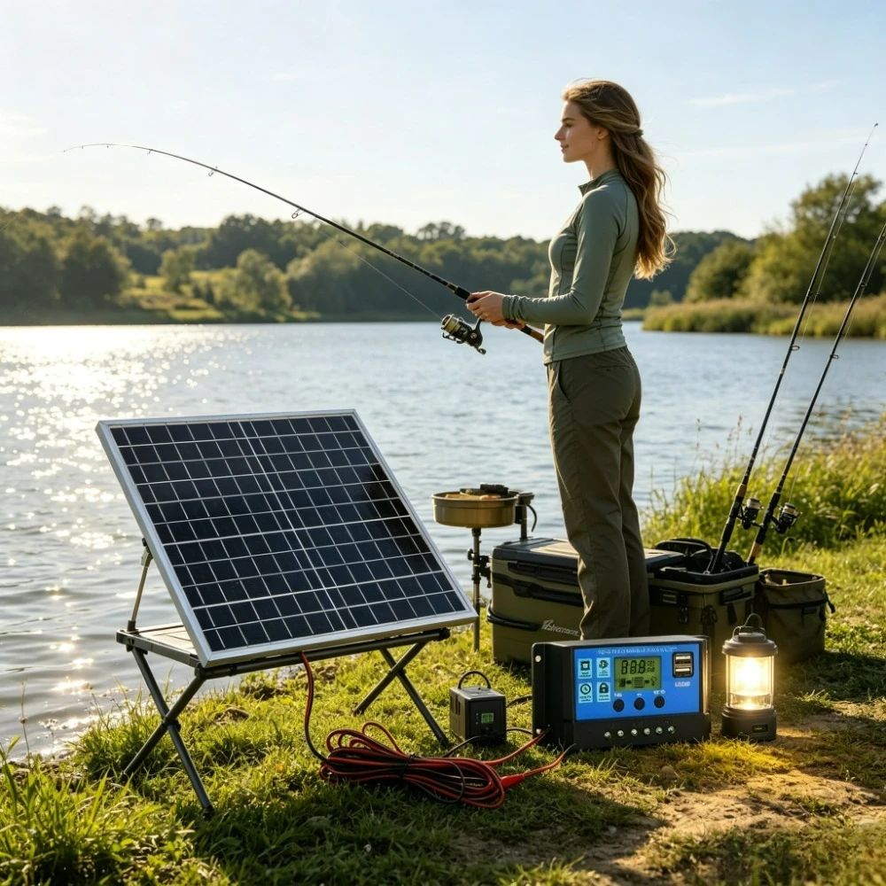 12W Monocrystalline Solar Panel Kit Portable Aluminum Frame Fitted with 12V Solar Controller Outdoor Solar Power Supply Kit