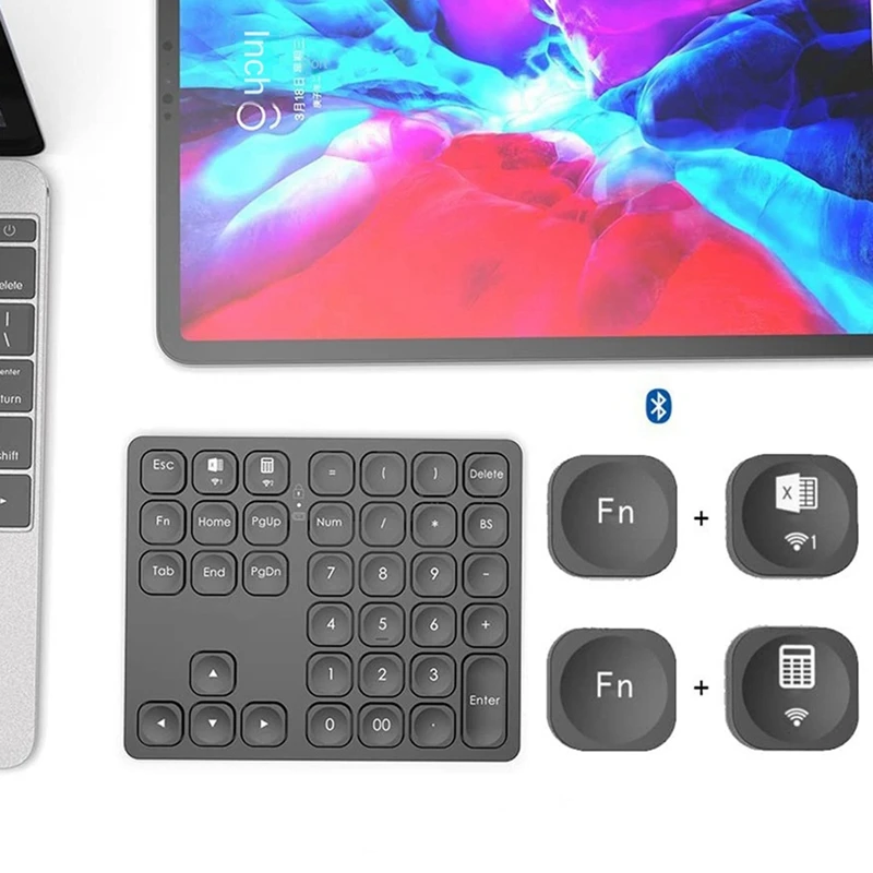Keyboard Mini Bluetooth tanpa kabel, papan ketik Bluetooth ponsel Tablet Android Apple hitam tahan lama