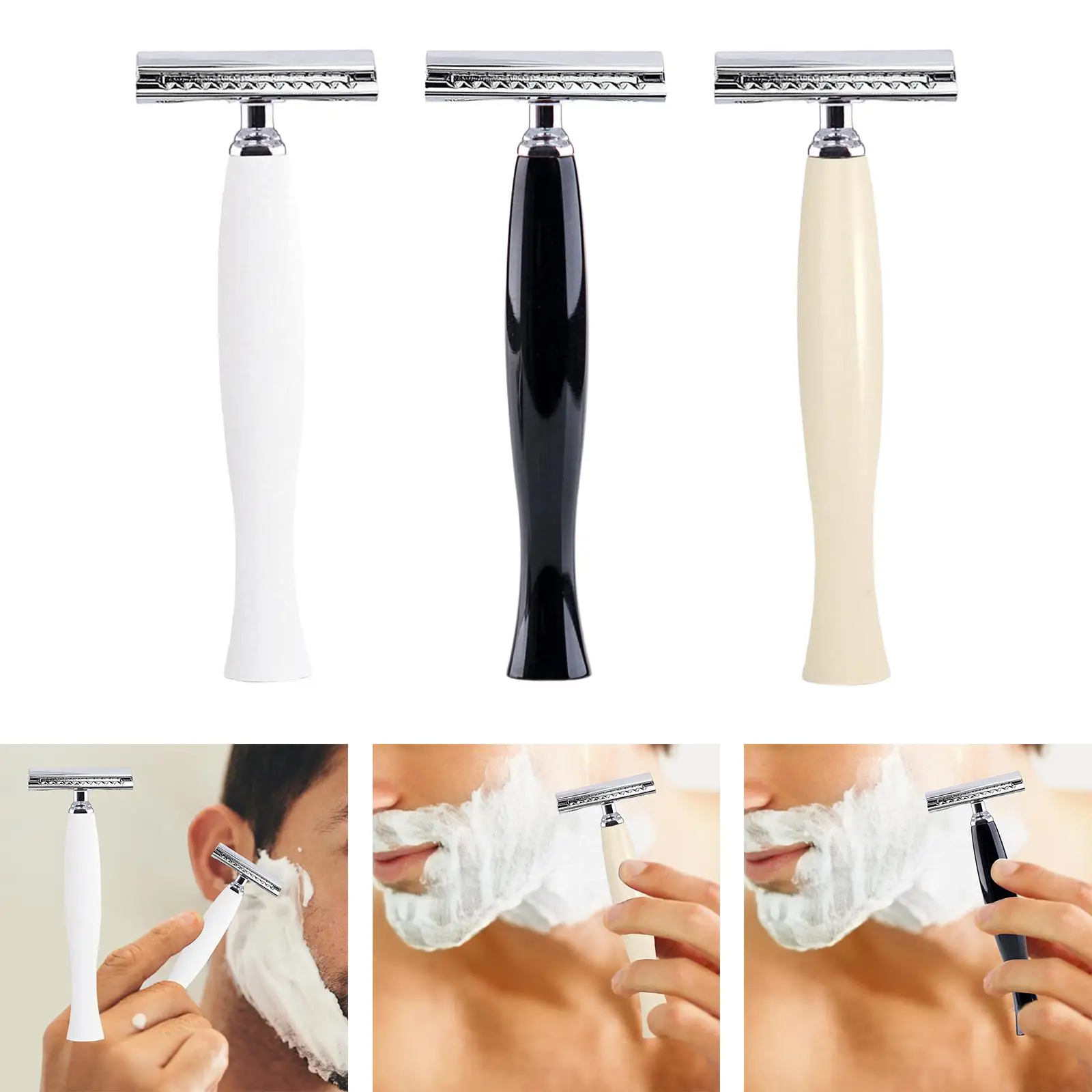 Double Edge Razor Manueller Rasierer Vintage Anti-Rutsch-Griff abnehmbar