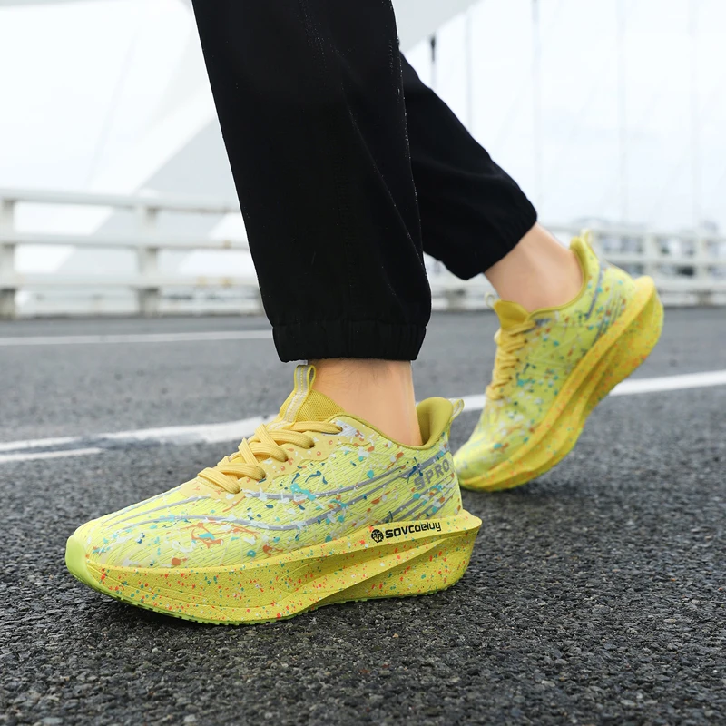 أحذية الجري الرجالية لوحة الكربون ماراثون التخصص الرياضية تنفس خفيفة الوزن المرأة مريحة عدم الانزلاق الترفيه أحذية رياضية #5