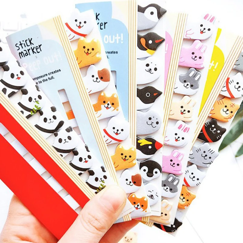 9pcs Cartoon Animal Sticky Note 1pcs has 120 Sheets School Student Kid Office Journal Scrapbooking Decoration Message DIY