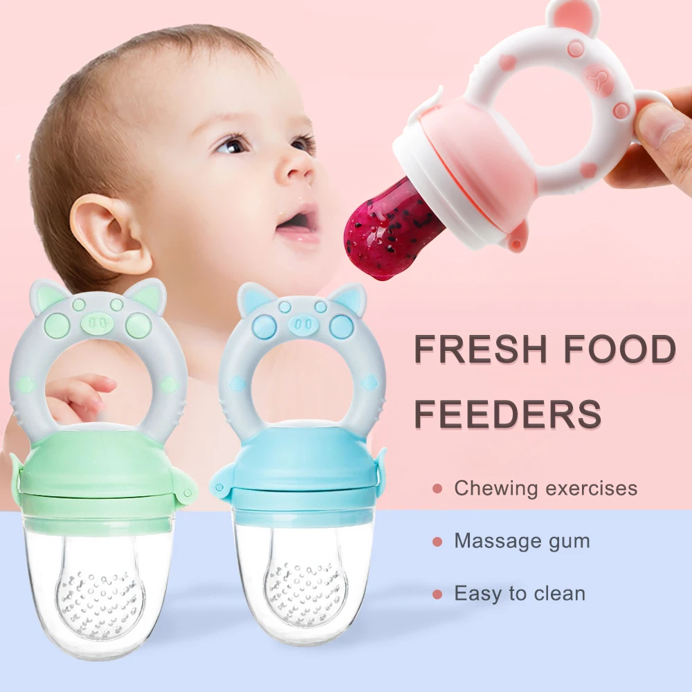 Silicone alimentos frescos nibbler alimentador do bebê crianças menino menina frutas mamilos alimentação segura infantil suprimentos do bebê mamilo chupeta garrafas