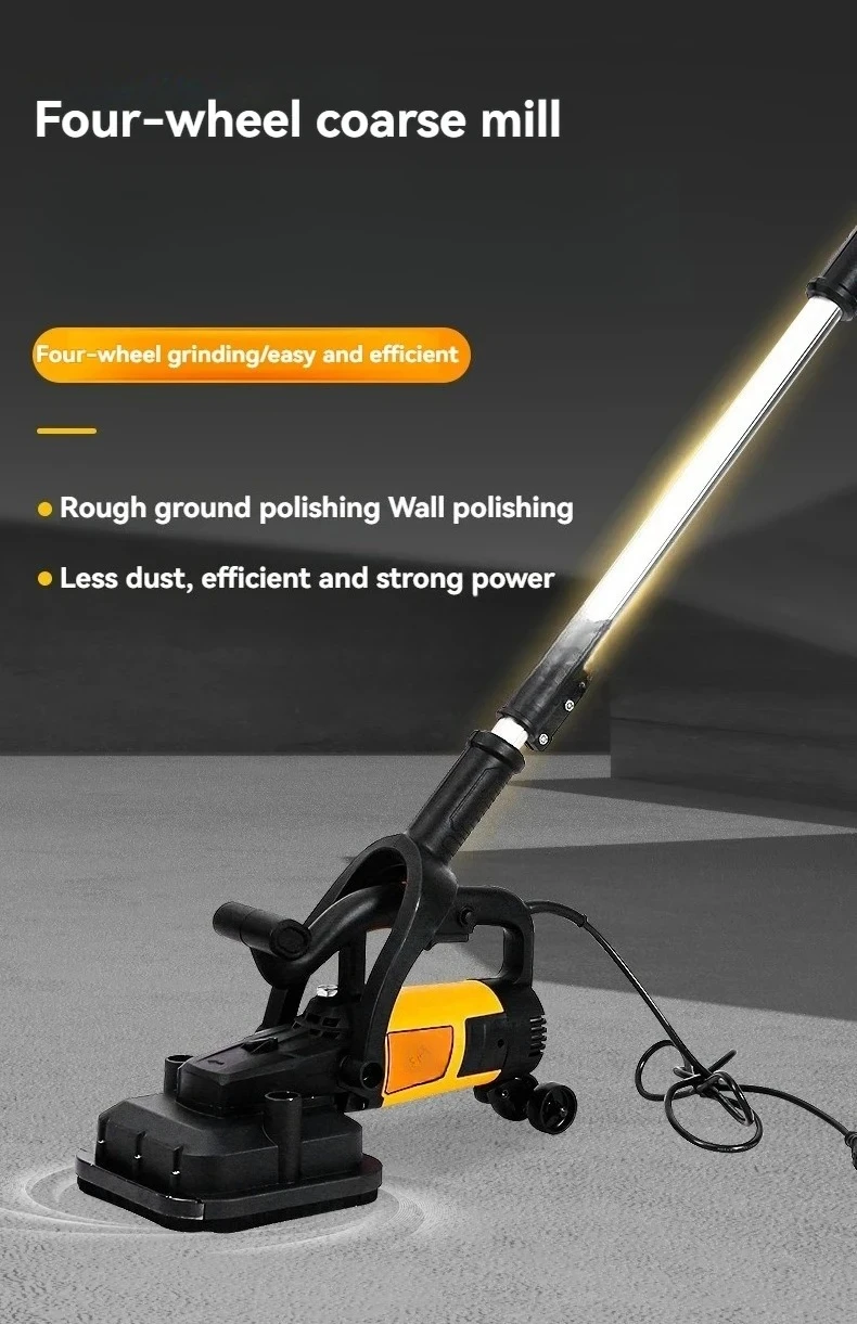 3800W Handheld Rough Grinder Dust-free Plasterer Long Rod Polishing Floor Grinder Concrete Grinding Machine