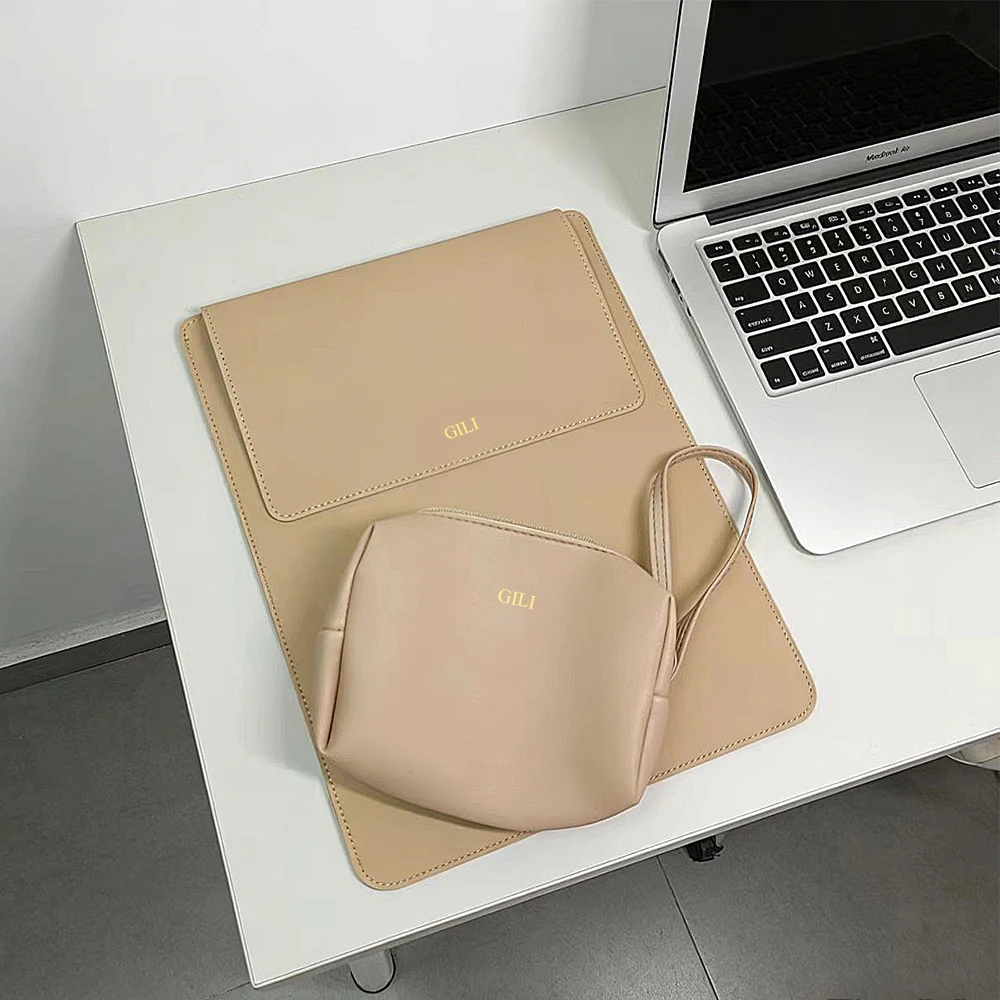 Business-Laptop-Hülle mit Ständer für 13-15 Zoll Geräte, Luxuriöse Wasserdichte Schutztasche, Modische Mini-Aufbewahrungstasche – Detail 4