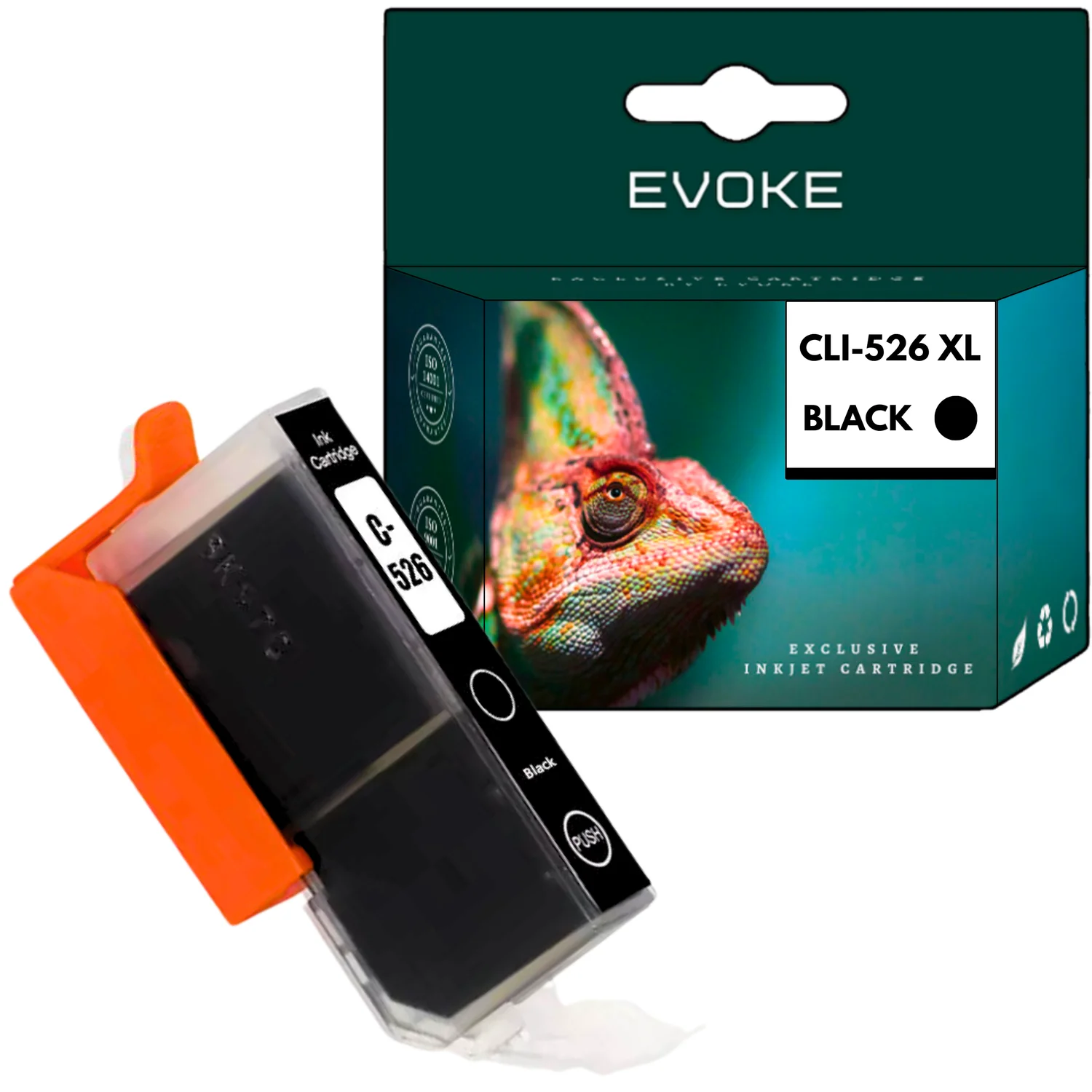 Evoke Compatibele Inkt voor Canon Cli-526Bk Cli526Bk 4540B001 Zwart 10,5 ml 580 Pagina's Pixma Ip4850 Ip4950 Mg5150 Mg5350 Mg5250