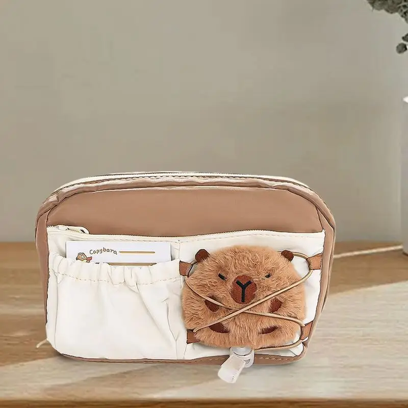 Capybara ดินสอกรณีเครื่องเขียนปากกากระเป๋าน่ารัก MARKER ปากกาแต่งหน้ากระเป๋าดินสอกระเป๋าสําหรับเด็กนักเรียนวัยรุ่นโรงเรียน