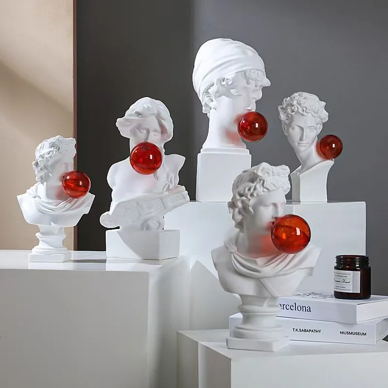 David/Venus Bubble Blowing Figure Ornament Desk Decoration Mythical Figure Resin Sculpture Modern Decoration Sculpture
