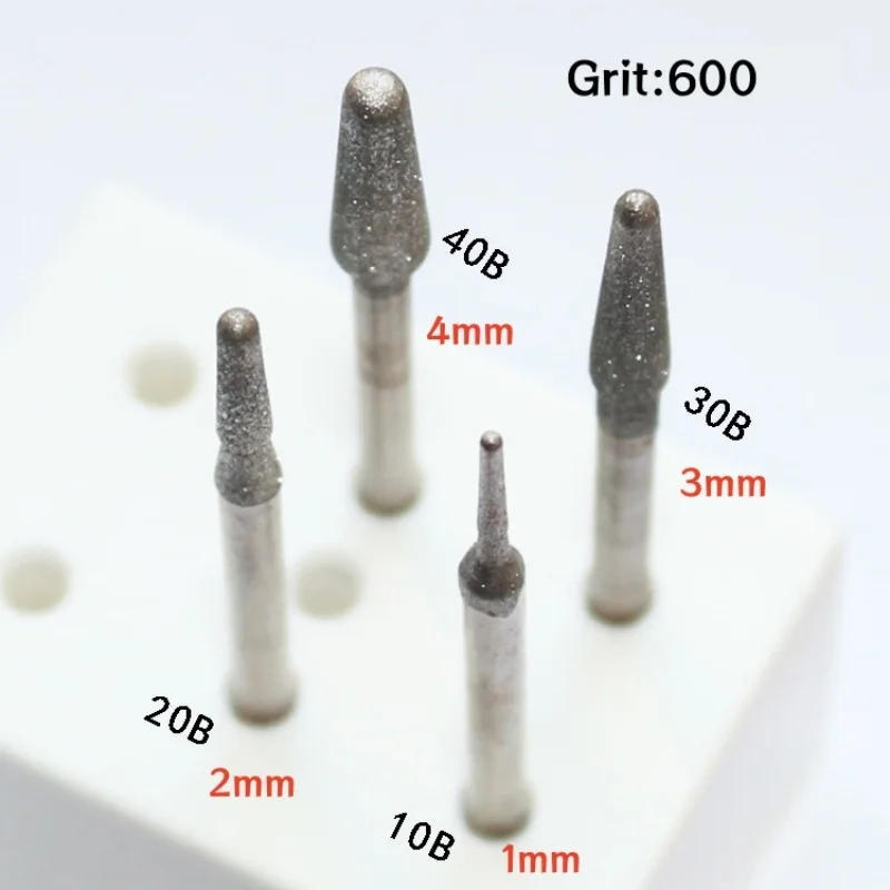 2.35mm Shank Diamond Grinding Head 1-4mm Rotary Drill Bits Burrs Metal Stone Jade Engraving Carving Tools Grit 600/1200 B Needle