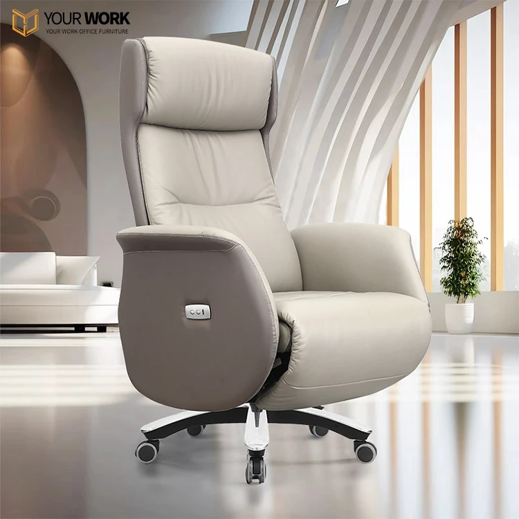 

Luxury high back leather with massage executive boss chair electric gear reclining swivel ergonomic office chair