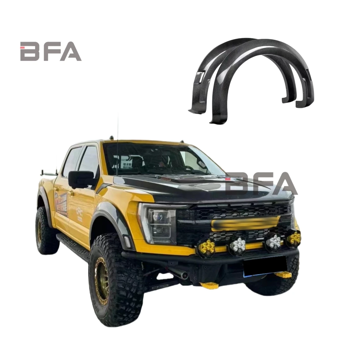 

For 2021+ Ford Raptor F150 SVT Upgraded Carbon Fiber Fender Mp Style Front and Rear Fender Wide Body Wheel Eyebrow Coverings