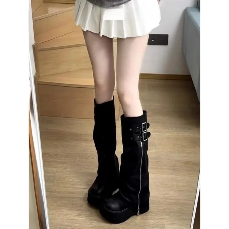 

Western Style Thick Heel Cowboy Boots High Tube Knight Boots Summer New Small Audience over Knee Long Tube Boots for Women
