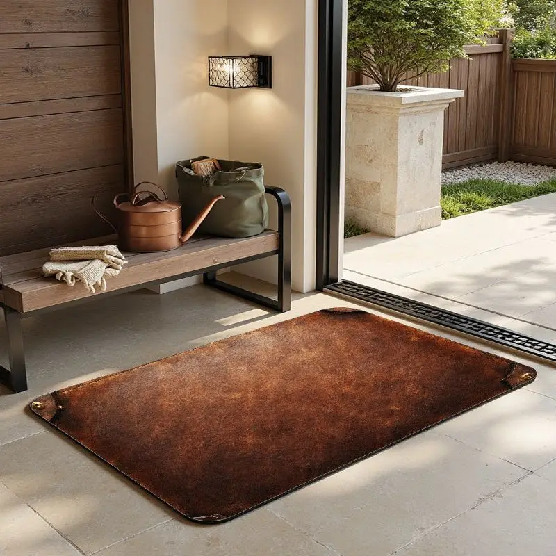 

MatMuse Vintage Faux Leather Texture Background Soft Diatomaceous Earth Mat Floor mats Modern Easy Care Easy Clean Fashion Mat