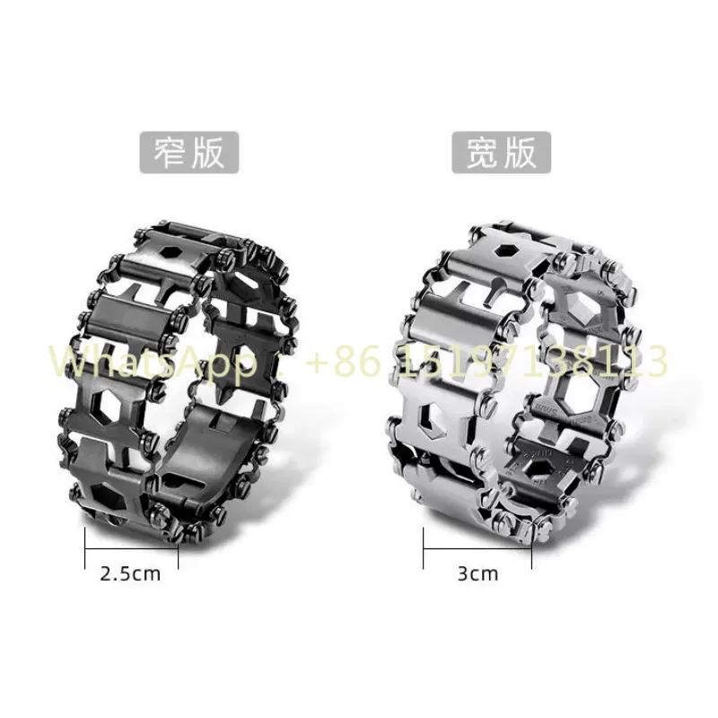 Multifunctional stainless steel bracelet Field self-defense tool Outdoor camping survival