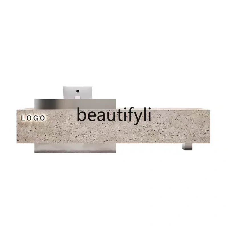 Dongdongshi Company Reception Desk Light Luxury High-end Clothing Store Training Institution Bar Table checkout page