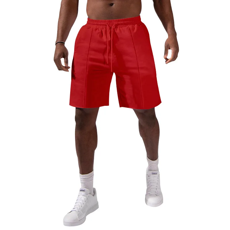 Shorts casual de cor sólida masculino, novo, verão