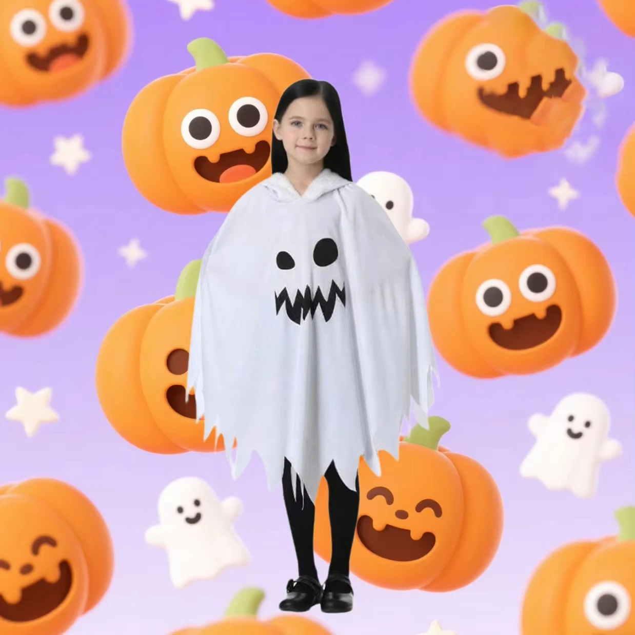 جديد هالوين موضوع حزب الإرهاب تأثيري الأطفال الكبار الأبيض شبح عباءة، هالوين هيكل جمجمة الساحرة زي الدعامة مجموعة #2