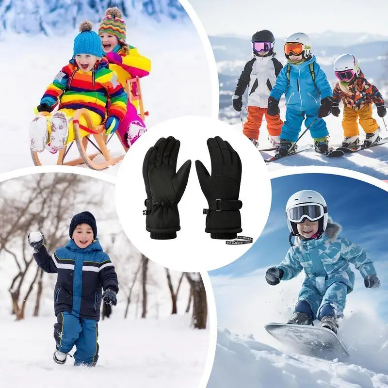 Guantes de nieve a prueba de viento para chico, guantes de snowboard impermeables, cómodos guantes de Snowboard para niños, guantes de Snowboard para niños