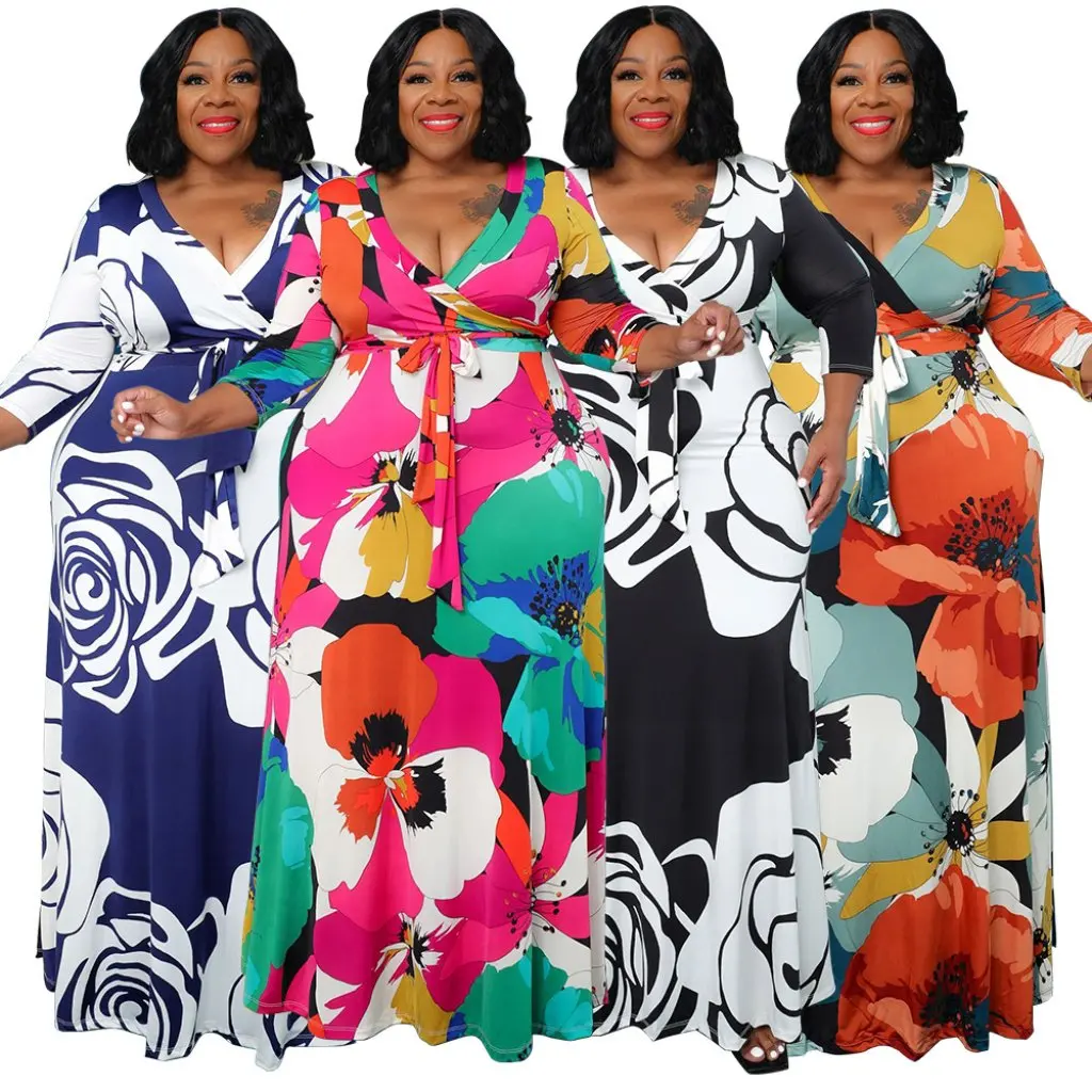 

N7974 Платье больших размеров с кружевной талией Европейская и американская мода Сексуальная карманная деталь Популярный стиль