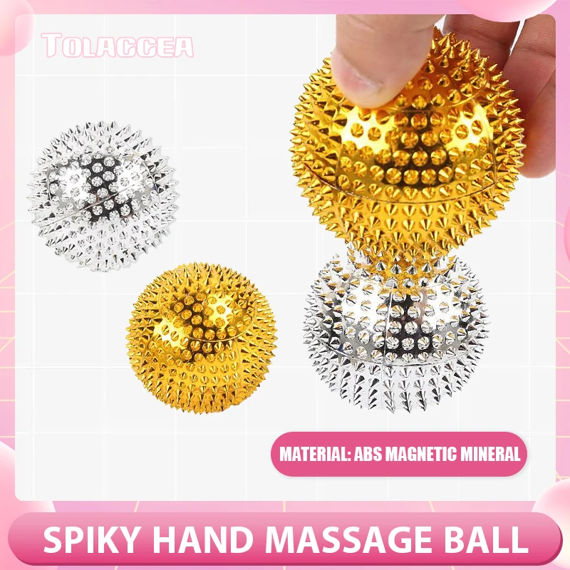 

New1Pair/3Pairs Yoga Fitness Ball Magnetic Therapy Massager Magnet Hand Acupuncture Ball Acupoint Needle Massage Pressure Relief