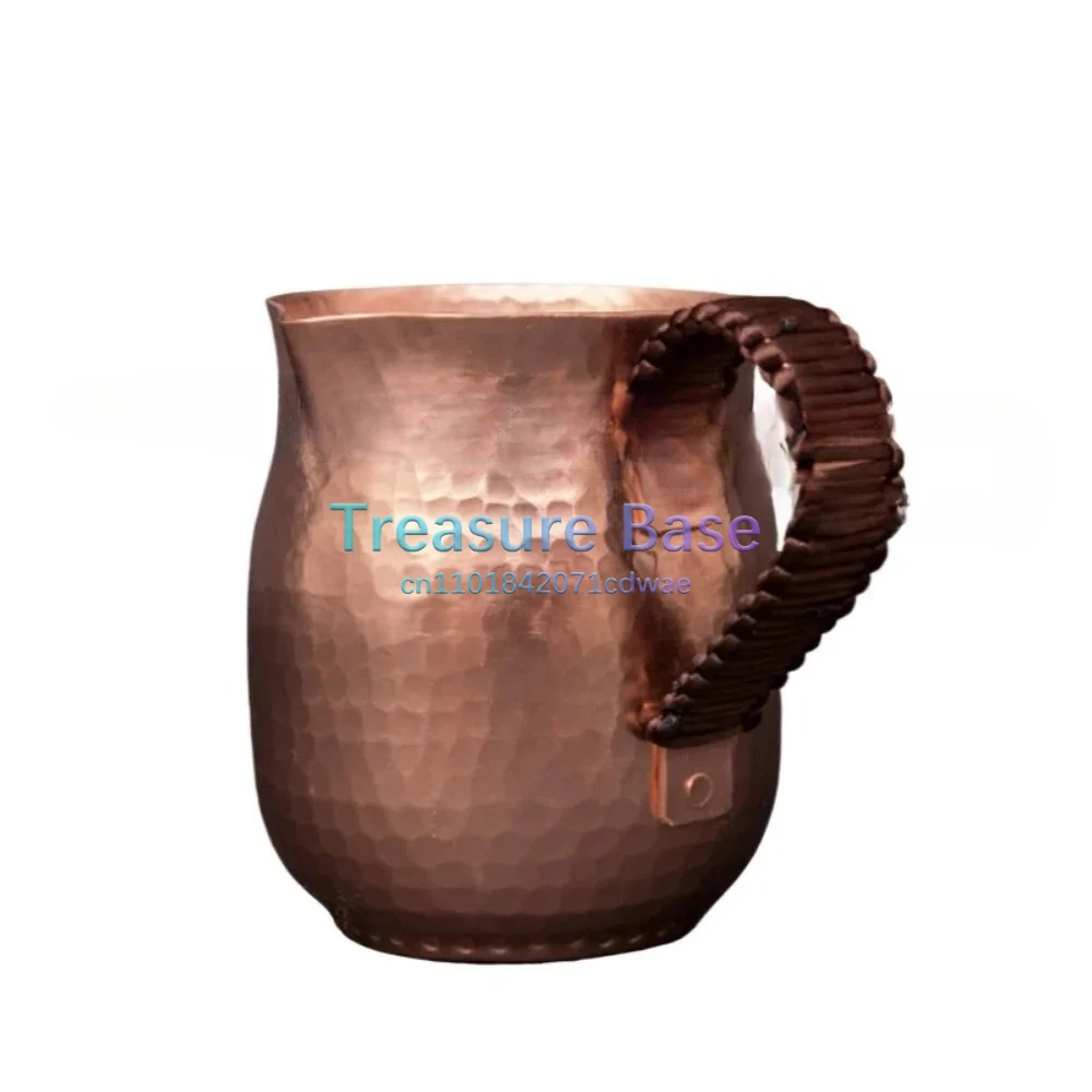 

Hot Milk Cup Copper Mug Water Pots Kettles Hammer Handcraft Drinkware Tableware 800Ml Pure Copper Latte Pitcher