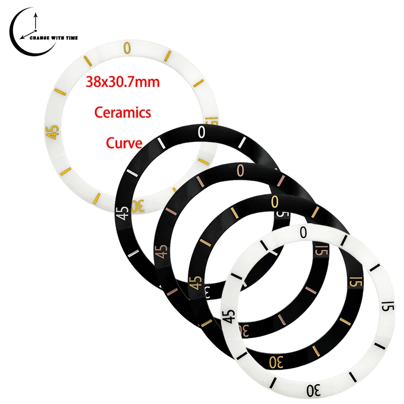 

Ceramic Curve Watch Bezel Insert 38*30.7mm Fit For SKX007 NH35 NH36 4R35 6R35 Case Fashion Men's Watch Case Bezel Insert