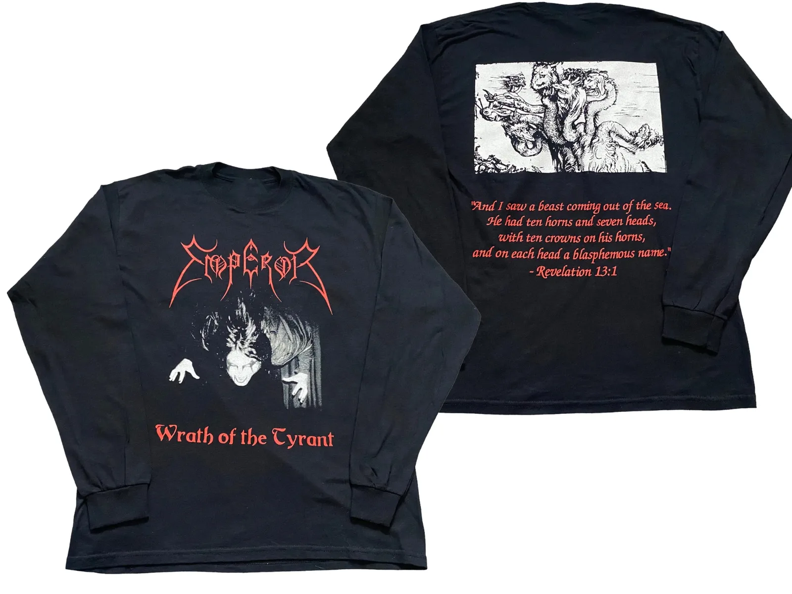 2005 Emperor 'Wrath Of The Tyrant' long sleeve Black All Size Shirt FAL1