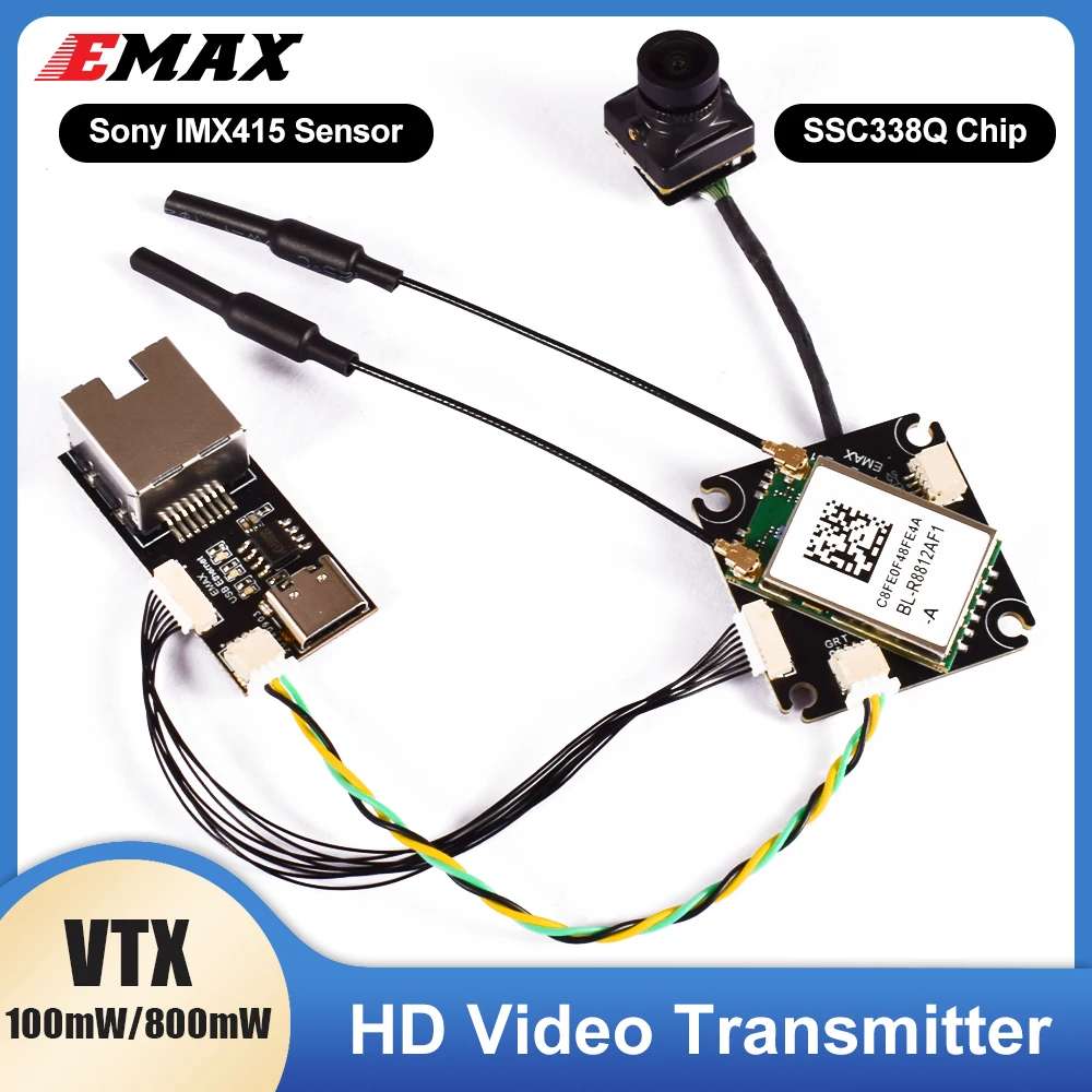 ​EMAX VTX Video Transmitter 100mW 800mW Wyvern Link OpenIPC With Sony IMX415 Sensor Camera