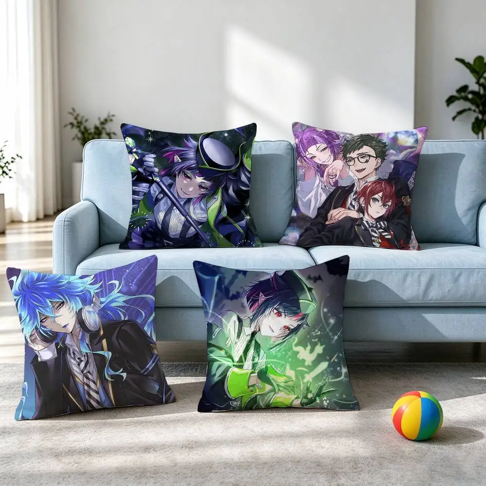 Twisted-Wonderland Animation  Square Double-Sided printed Pillow Case Bedroom Bedside Pillow Sofa Cushion Cover Gift
