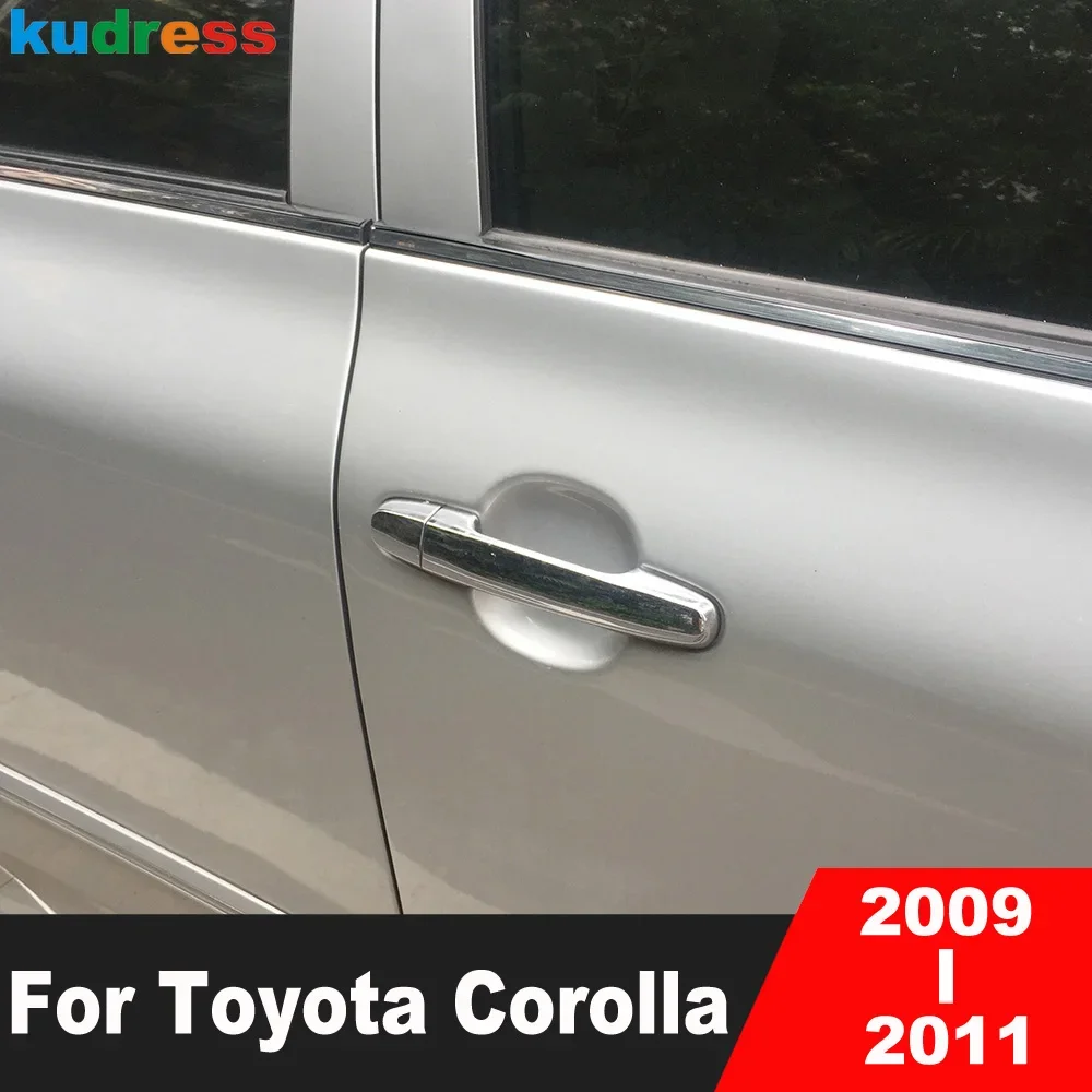 For Toyota Corolla 2009 2010 2011 Chrome Side Door Handle Cover Trim Door Handles Catch Molding Garnish Overlay Car Accessories