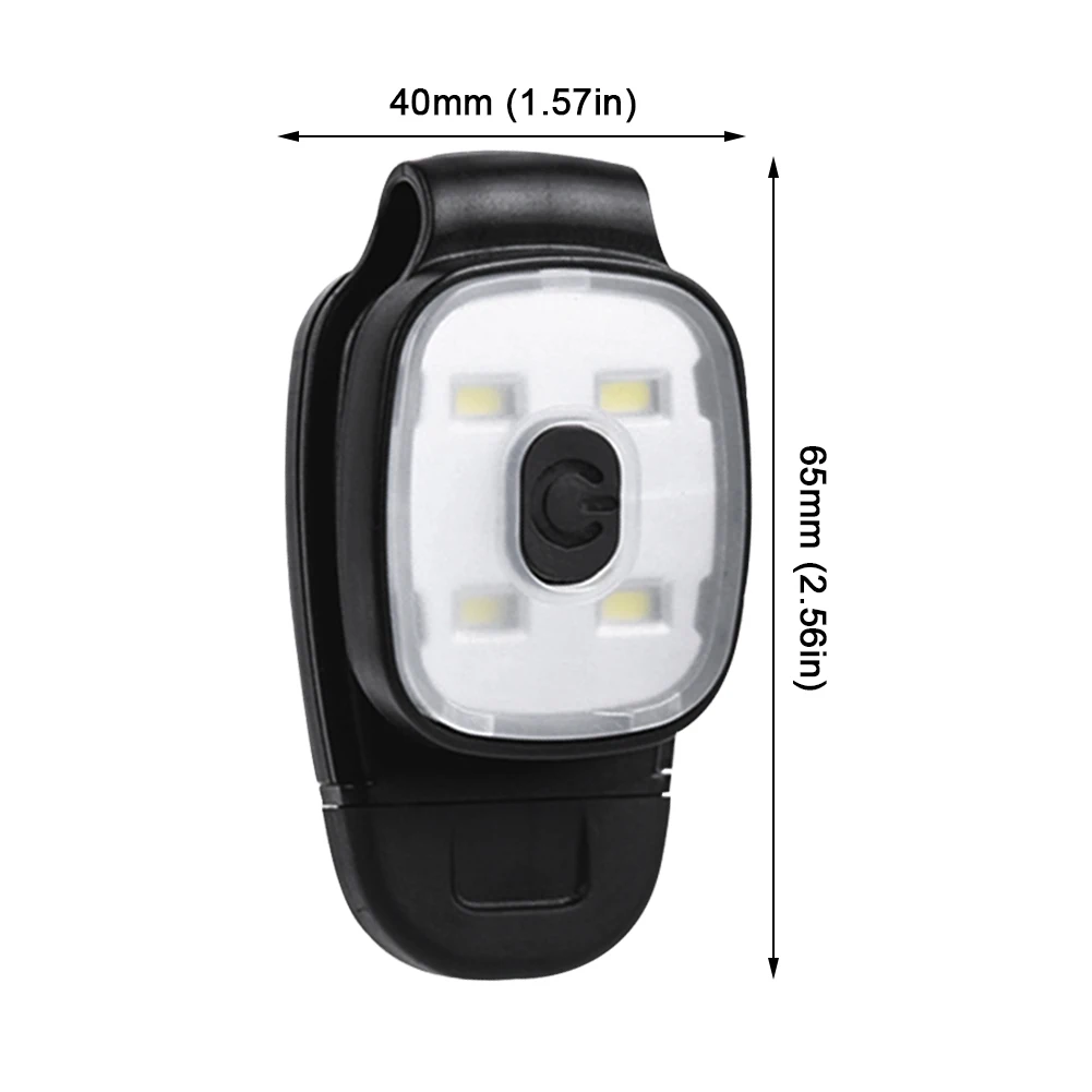 LED 클립 램프 USB 충전식 야간 주행등, 소형 헤드램프, 캠핑 하이킹용 IPX4 방수, 3 단 기어