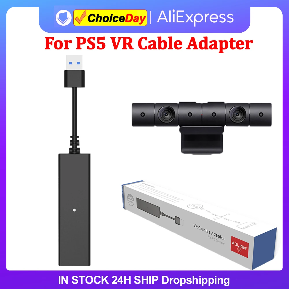 

VR Cable Adapter for PS5 Host Play VR Game USB3.0 AL-P5033 Game Console Mini Camera Connector Fun Play Parts Converter Accessori