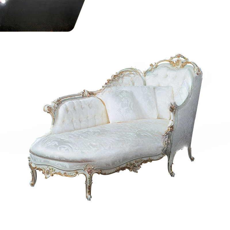 Italian painted double princess bed French palace solid wood wedding bed Baroque European luxury 2 m carved bed