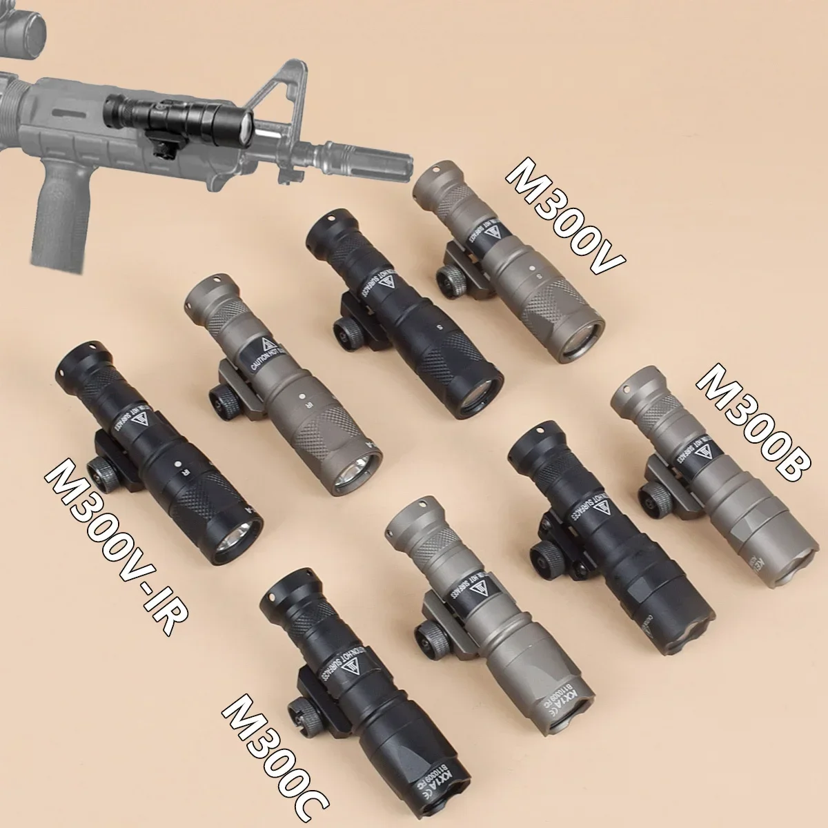 

Тактический фонарик SureFire M300, M300B, M300V стандартного оружия для страйкбола, AR15, AK47, подходит для 20-миллиметровых планшетов Пикатинни, для охоты