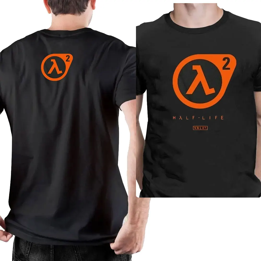 Men's Cotton T-shirt Steam Half-Life 2 Sandbox Game Merchandise Short-sleeved Shirt Men's and Women's Same Half-sleeved Clothes