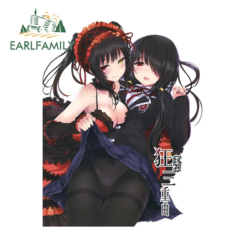 

EARLFAMILY 13 см x 10,2 см для Tokisaki Kurumi кошмарные автомобильные наклейки защитная наклейка для двери Водонепроницаемая креативная виниловая графика