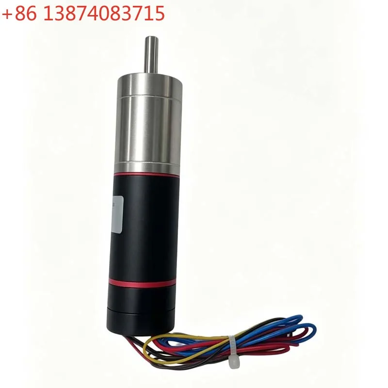 DC service geared motor, metal casing black and silver small motor, equipped with cables