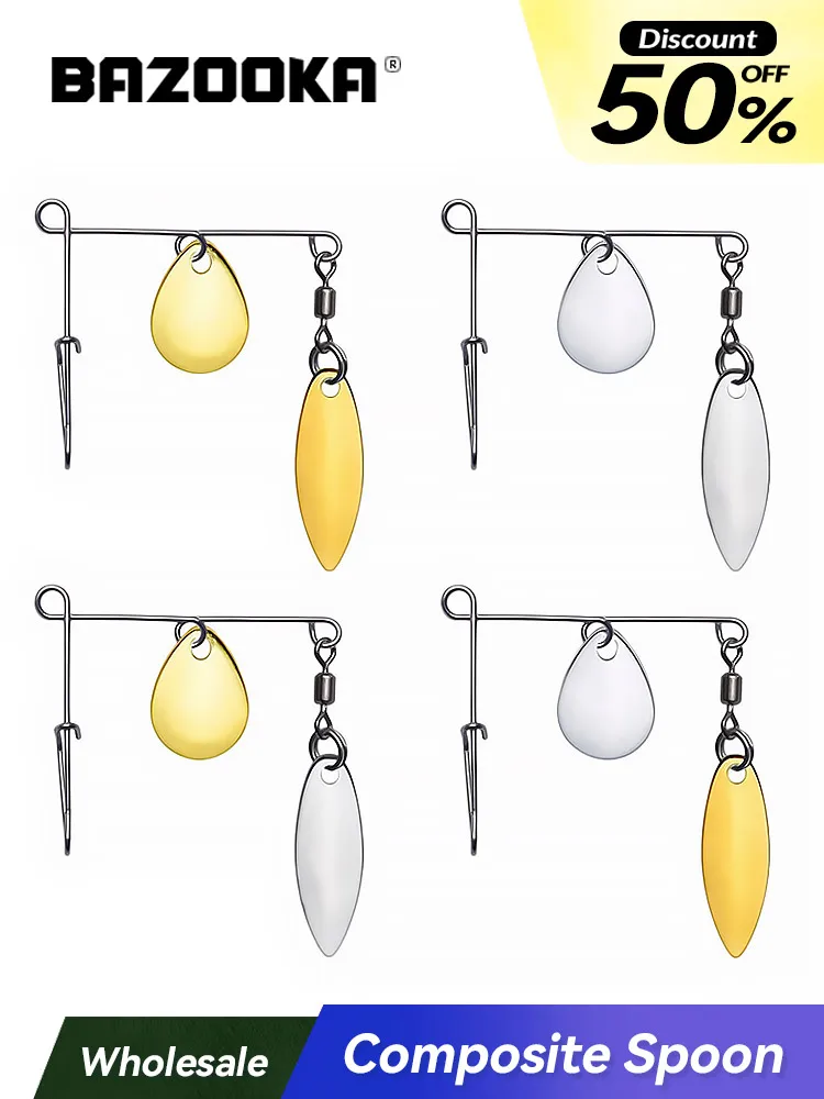 Bazooka leurre de pêche Spinners cuillère appât Wobblers tête de gabarits coulée bar brochet pêche attirail métal paillettes Spinnerbait hiver
