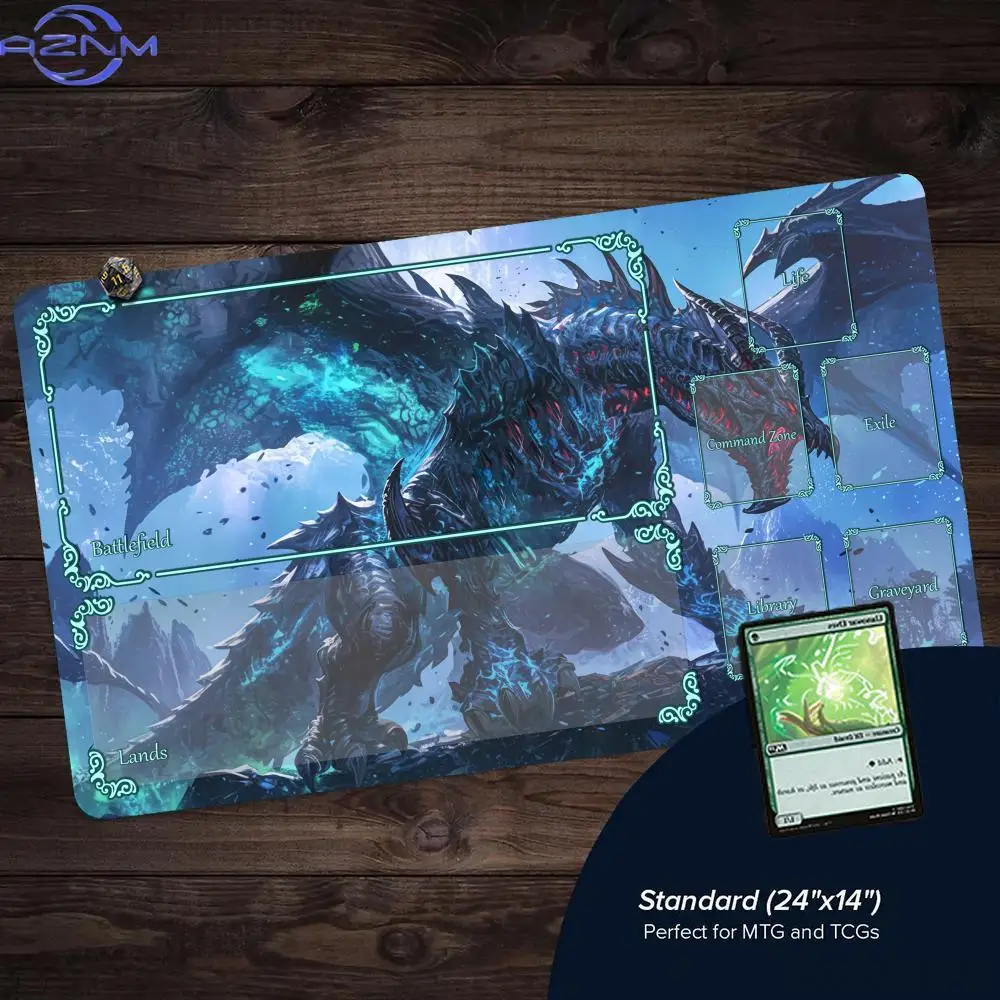 Tapis de jeu MTG sur le thème des éléments, design Dragon Géant, tapis de combat Magic Card, antidérapant, bords cousus, tapete
