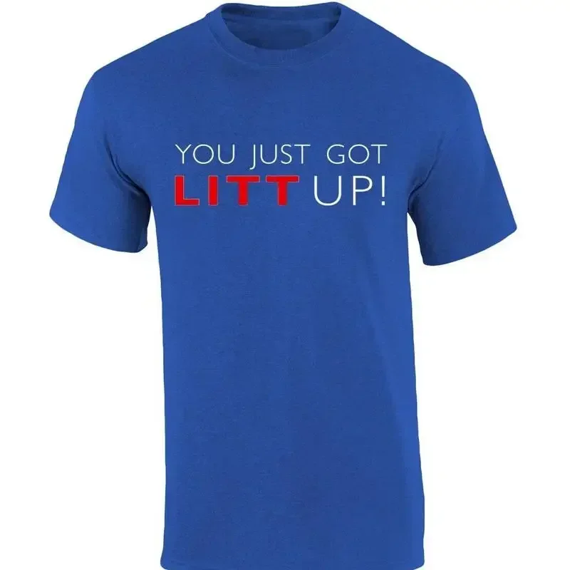 Mens Suit Tshirt You Just Got Litt Up Short Sleeve TshirtHeather Royal4xl