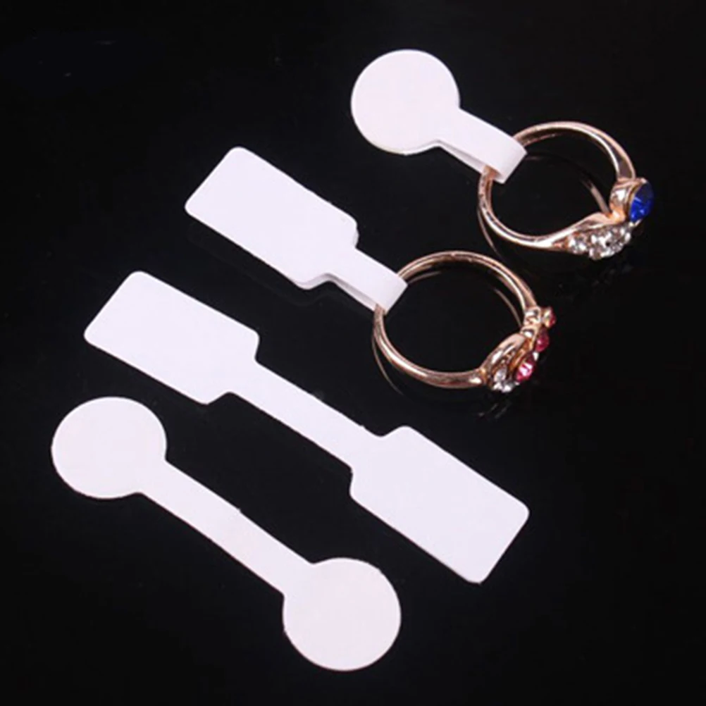 

200pcs Price Tags Stickers Blank Necklace Hanging Price for Rings Necklaces DIY Crafts Display Hanging Labels Folder