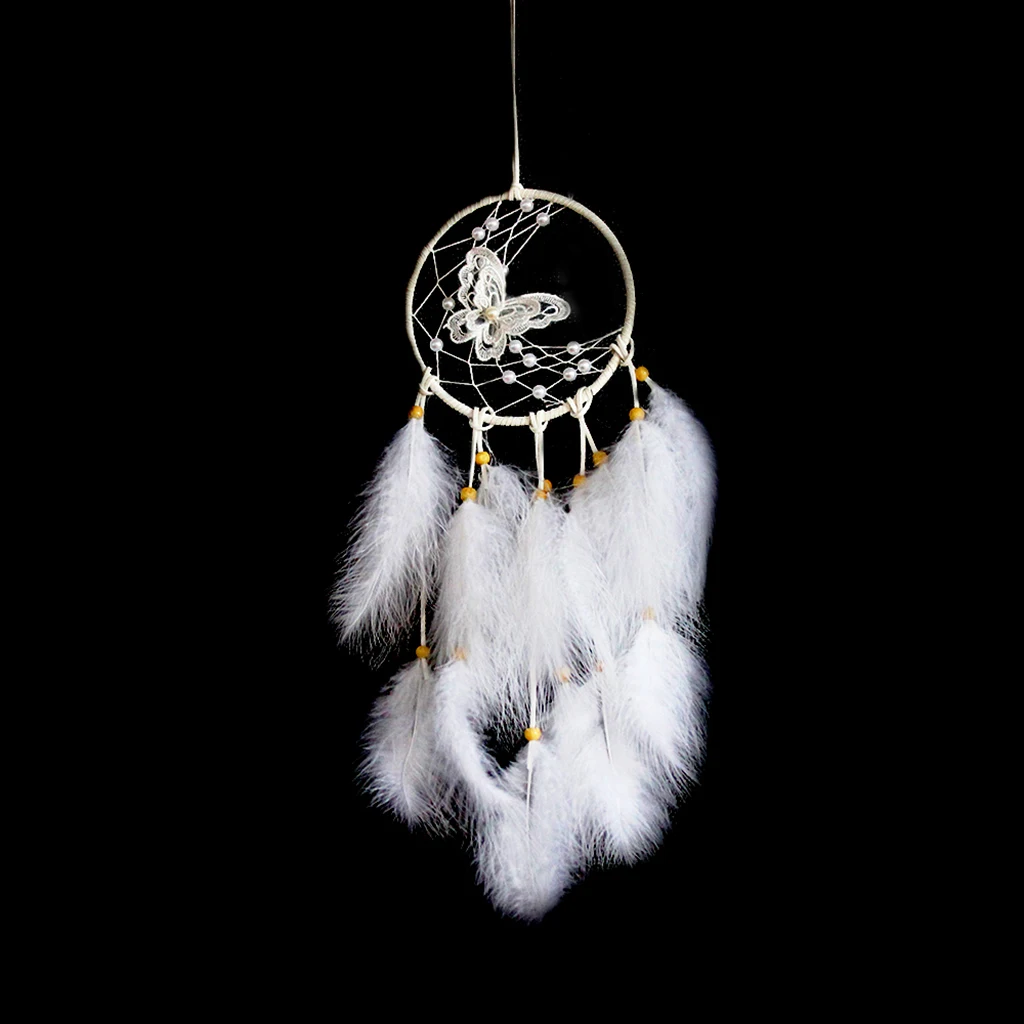 Dream Catcher bulu dekorasi ruang rumah, dinding bulu untuk hadiah anak perempuan 20 "Panjang