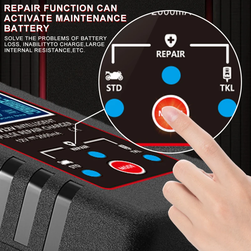 12V 6V Car Battery Charger 2A Digital  Full Automatic Lead Acid Battery Charger Pulse Repair  For Motorcycle Kids Toy Car