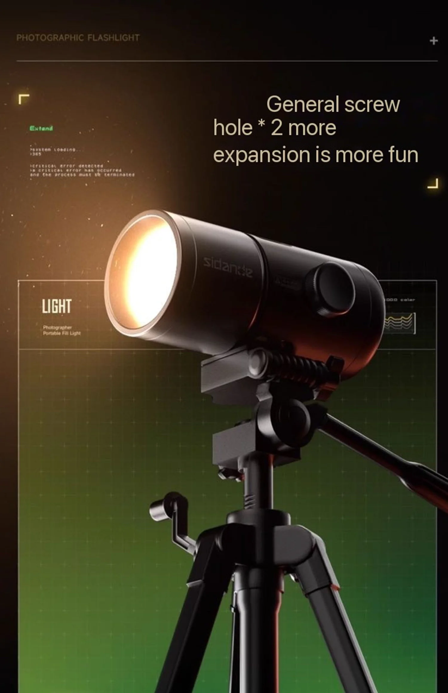 SIDANDE Stander Lampada solare RGB Lampada fotografica a colori 30W/40W 2500-6500K Luce di riempimento con controllo APP per trasmissione in diretta