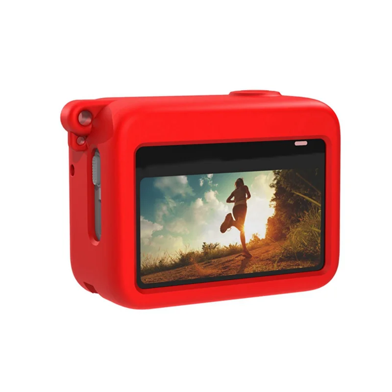 FULL-For Insta360 GO 3 親指カメラ充電ケース シリコン保護ケース 滑り止め 落下防止 多機能 レッド