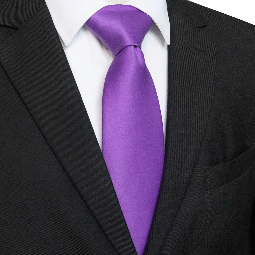 KAMBERFT Klassische Neue 8cm Krawatten für Herren, Einfarbige Krawatte in Rosa, Rot, Gelb, Satin-Krawatten für Geschäft, Hochzeit, Party, Geschenk – Detail 19